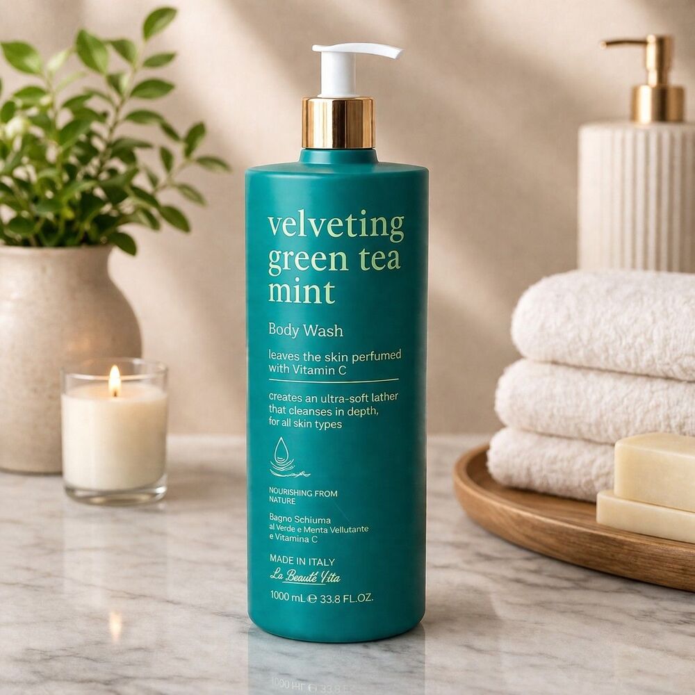 LA VERDE VITA Velveting Green Tea Mint Ultra Soft BODY WASH Made in Italy 33.8